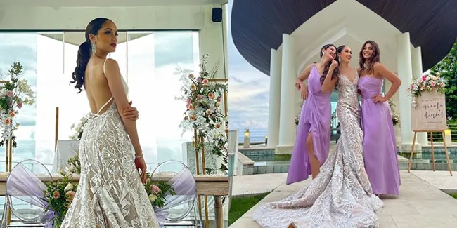 Foto Cinta Laura Anggun dengan Gaun Pengantin, Berikan Pujian Pada Susan Sameh dan Jihane Almira Sebagai Bridesmaid