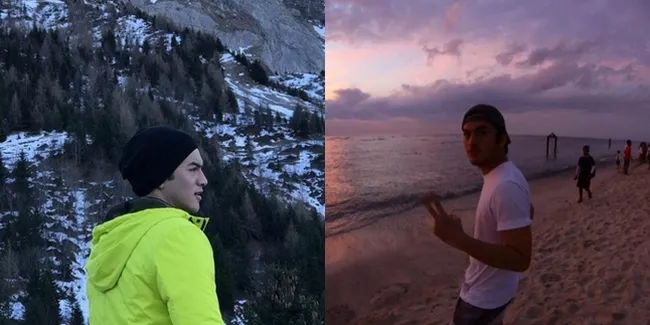 FOTO: Dari Gunung Sampai Pantai, Ini Gaya Liburan Ala Rizky Nazar