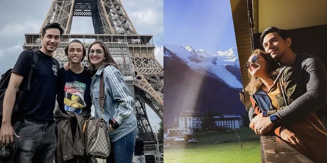 Foto Darius Sinathrya dan Donna Agnesia di Prancis, Antar Anak Sekolah Bola Tapi Serasa Honeymoon