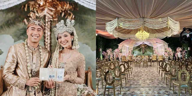 Foto Dekorasi Akad Nikah Vidi Aldiano dan Sheila Dara Aisha, Uang Mas Kawinnya Jadi Bunga Cantik