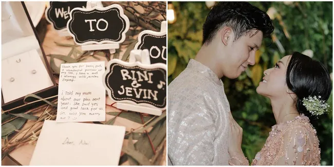 FOTO: Detail Tunangan Rinni Wulandari - Jevin Julian, Sweet!
