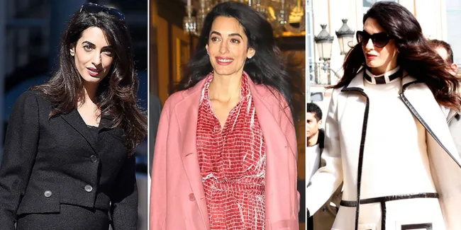 FOTO: Fashion Keren Bumil Amal Clooney, Tetap Cantik Meski Buncit