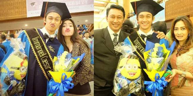 FOTO: Felicya Angelista Setia Temani Immanuel Hito Jalani Wisuda