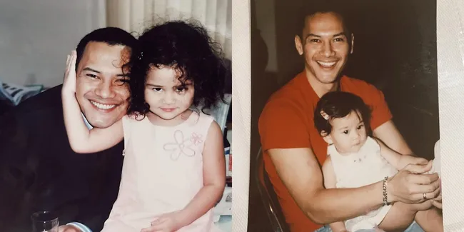 Foto-foto Kenangan Aaliyah Massaid dengan Almarhum Adjie Massaid, Cium dan Gendong Bentuk Kasih Sayang Ayah dan Anak