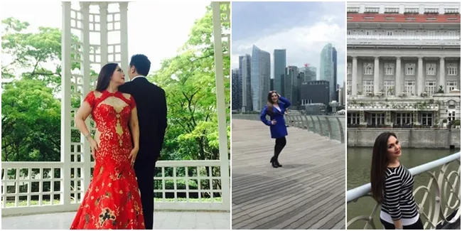 Foto-Foto Nia Daniati di Singapura, Ada Sosok Pria Misterius!