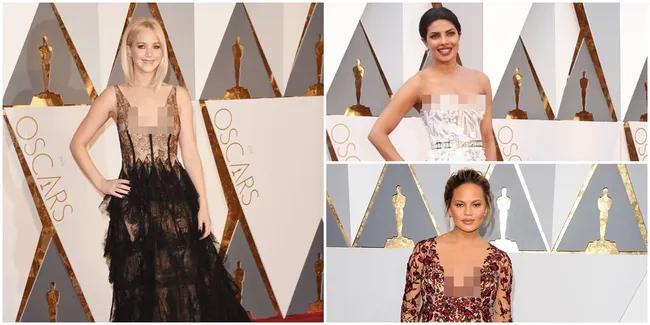 FOTO: Gaun Transparan & Terbuka di Oscar 2016, Cantik Super Hot