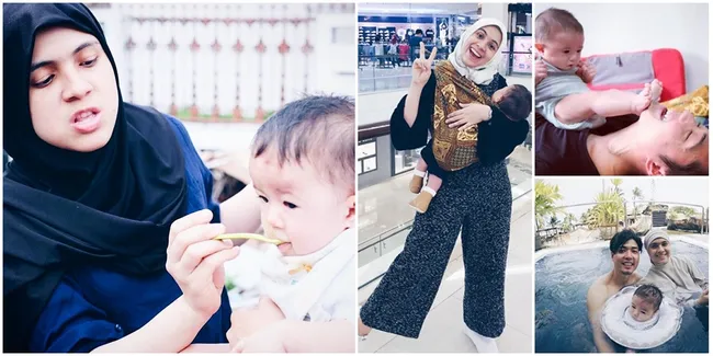 FOTO: Gaya Nycta Gina & Rizky Kinos Asuh Anak, Penuh Tawa Bahagia