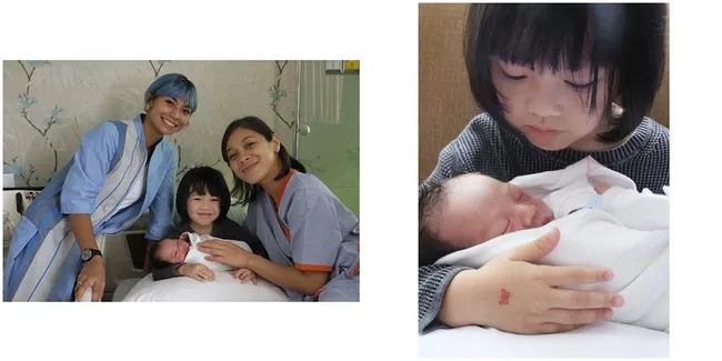 FOTO: Gemas! Embun, Anak Omesh - Dian Ayu Gendong Adik Bayinya!