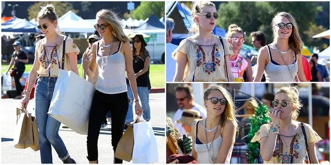 FOTO: Happy Banget! Cara Delevingne-Amber Heard Hang Out di Pasar