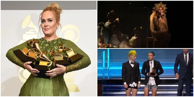 FOTO: Highlight Grammy Awards 2017, Buka Celana - Patahkan Piala