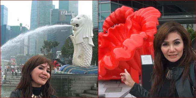 FOTO: Ke Singapura, Nina Wang Foto-Foto Seru dan Hibur Para TKW