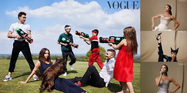 Foto Keluarga di British Vogue, Ini Gaya Ikonik Victoria Beckham