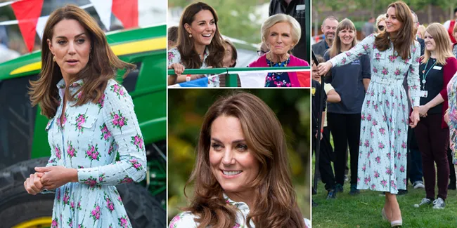 FOTO: Kenakan Dress Floral di Taman Istana, Kate Middleton Makin Cantik & Elegan