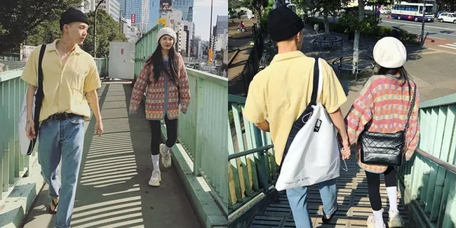 Foto Kencan Manis HyunA & E'Dawn, Gandengan Tangan - Makan Crepes