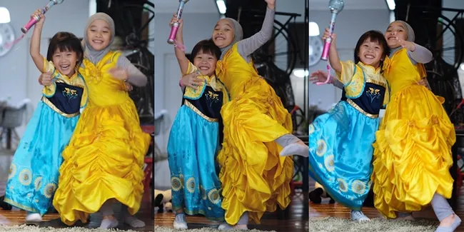 FOTO: Kompaknya Sybil dan Kala Saat Pakai Kostum Princess Disney