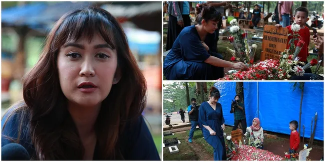 FOTO: Kunjungi Makam Jupe, Nafa Urbach Cerita Kenangan Bersama