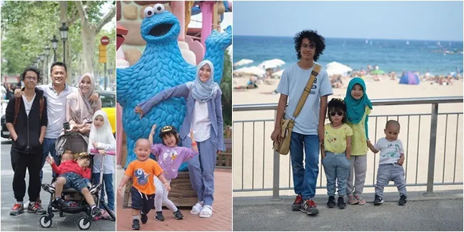 FOTO Liburan ke Barcelona, Zaskia & Hanung Bawa Empat Anak Mereka