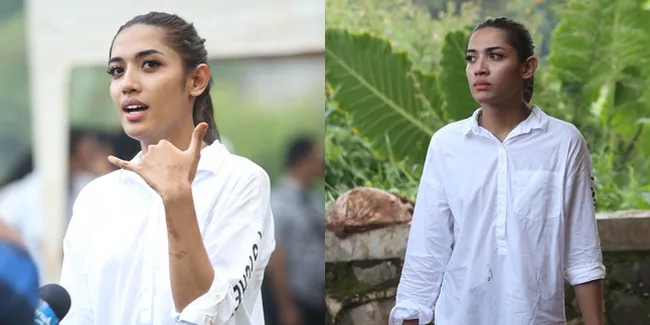 FOTO: Masuk ke Liang Lahat, Millen Sedih Melihat Almarhum Ayahnya