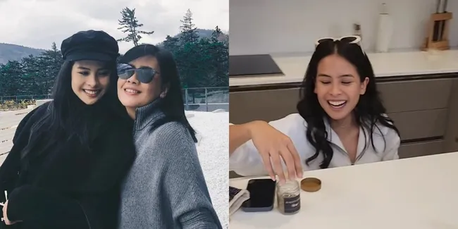 Foto Maudy Ayunda Akhirnya Bisa Masak dan Bikin Bangga Mama, Salfok Dapurnya Mewah