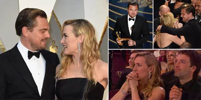FOTO: Momen Kemenangan Leonardo DiCaprio - Kate Winslet Nangis!