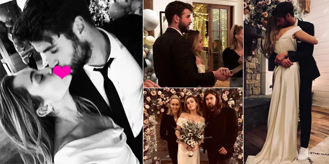 FOTO: Momen Romantis di Pernikahan Miley Cyrus & Liam Hemsworth