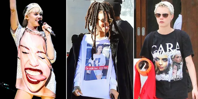 FOTO: Narsis Abis, Seleb Ini Pakai Baju Bergambar Wajah Sendiri