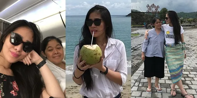 FOTO: Nikmati Pantai, Serunya Gracia Indri di Lombok Bareng Bunda