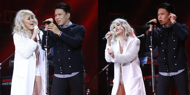 FOTO: Nyanyi Satu Panggung,  Agnez Mo Tatap Wajah Ariel NOAH