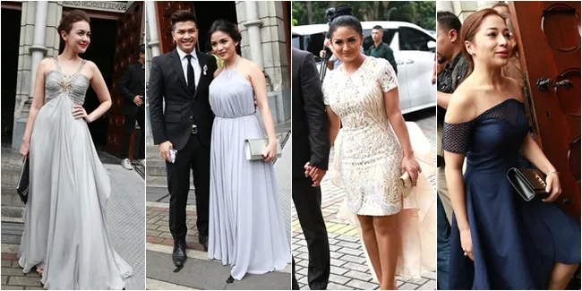 FOTO: Parade Gaun Cantik Seleb di Pemberkatan Nikah Sandra Dewi