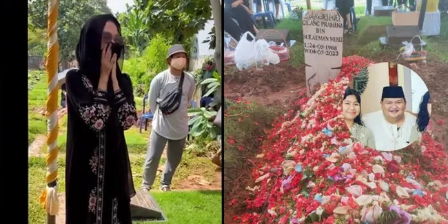 Foto Pemakaman Adik Ussy Sulistiawaty yang Bikin Haru, Andhika Pratama Ikut Menguburkan