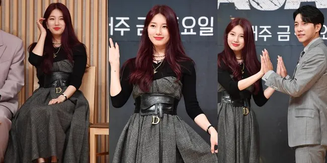 FOTO: Penampilan Cantik Suzy Bagai Goddess di Prescon 'VAGABOND' Bareng Lee Seung Gi