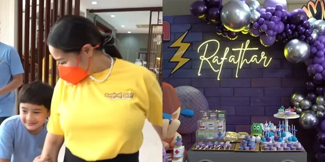 Foto Perayaan Ultah Rafathar yang Sederhana, Stan Jajanan Favorit Dipanggil ke Rumah dan Dapat Hadiah Seharga Rp 15 Ribu Hingga Trampolin