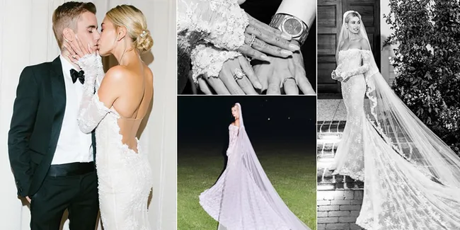 FOTO: Pernikahan Justin Bieber, Gaun Hailey Baldwin Unik & Cantik Banget!