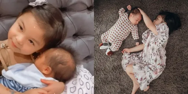 Foto Posesifnya Nastusha Kepada Dante, Cute Banget Suka Gigit Telinga Adik