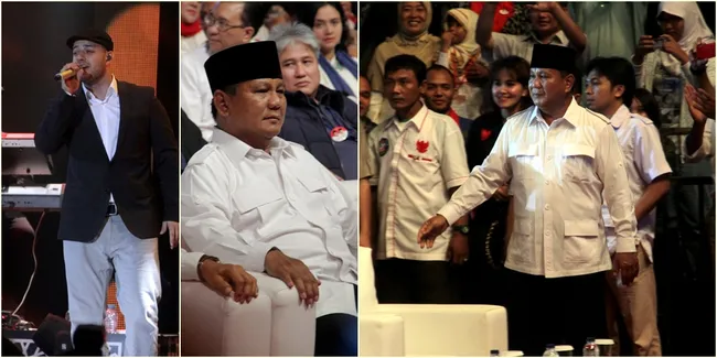 Foto Prabowo Subianto Datang ke Konser Gratis Maher Zein