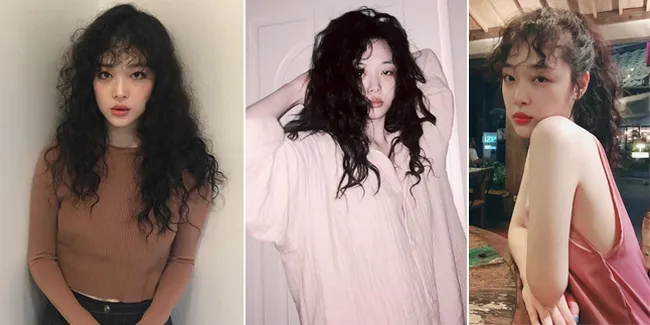FOTO: Rambut Keriting Berantakan Ala Sulli, Makin Cantik Atau ...