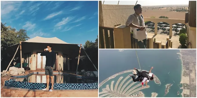 FOTO: Serunya Liburan Mischa Chandrawinata di Dubai, Main Skydive