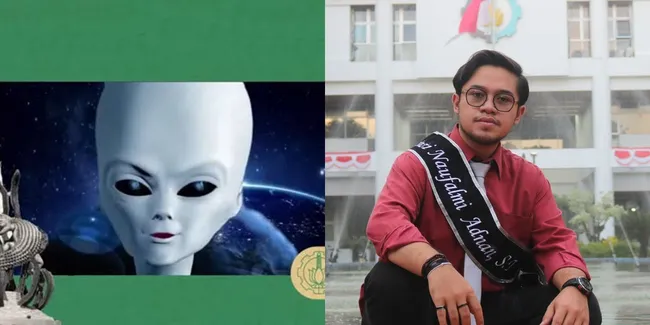 Foto Sosok di Balik Alien Imroatus yang Viral Karena Sudah Lulus Kuliah, Bahagia Dinotice Enzy Storia