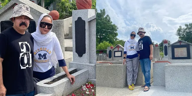 Foto Tahun Baru Inul Daratista ke Makam Mertua yang Non Muslim, Banyak yang Baru Tahu Nama Tionghoa Mas Adam