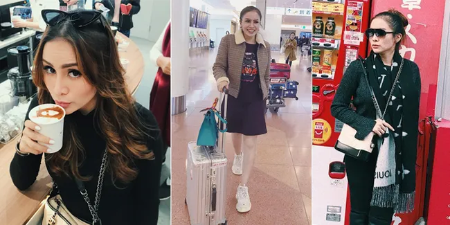 FOTO: Tanpa Suami, Momo Geisha Nikmati Liburan ke Jepang