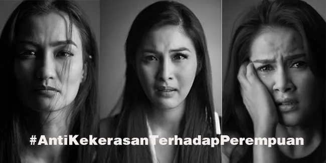 [FOTO] Tentang Kekerasan, Para Selebriti Ini Berfoto Hitam Putih 