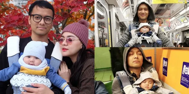 FOTO: Tingkah Lucu Suami dan Anak Vicky Shu Yang Mirip Banget