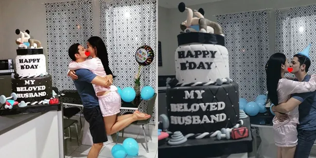 FOTO: Ulang Tahun, Andrew Andika Dapat Kecupan Manis Dari Istri