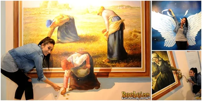 Foto Unik Happy Salma di Museum Trick Art - Awas Tertipu