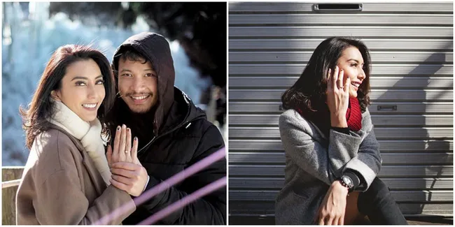 FOTO: Usai Dilamar, Tyas Mirasih Bahagia Pamer Cincin Tunangan