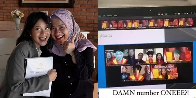 Foto Wisuda Online Siti Adira Kania Ditemani Aldi Bragi dan Ikke Nurjanah, Wisudawan IPK Tertinggi di Fakultas Hukum UI