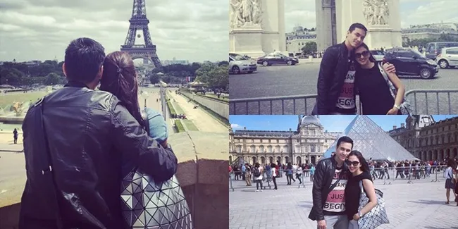 Galeri Kemesraan Donna Agnesia & Darius Saat Liburan di Paris
