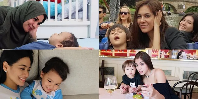 Galeri Mesra-Cute Para Hot Mom Dengan Putra Kecilnya Yang Ganteng