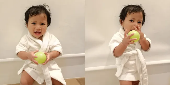 Gemas, Ini 8 Potret Lily Anak Nagita Slavina dan Raffi Ahmad Pakai Handuk Kimono - Ekspresif