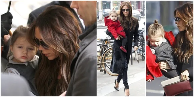 Harper Seven dan Victoria Beckham Kompak Dandan Elegan